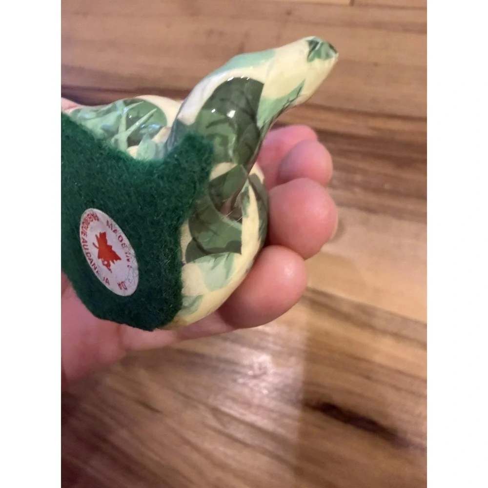 Handmade Floral Decoupage‎ Cat Figurine Made in Canada Ceramic Cottagecore Decor
